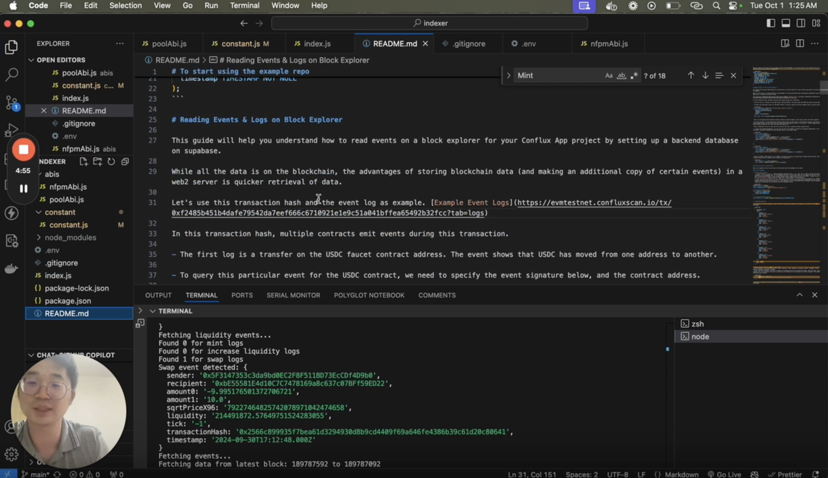 Indexer Tutorial Screenshot